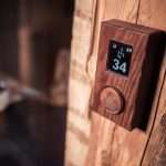 uku-sauna control panel-wood